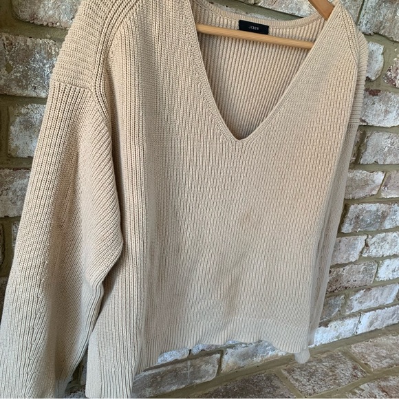 J. Crew | Women's Tan V-Neck Sweater - Picture 4 of 15